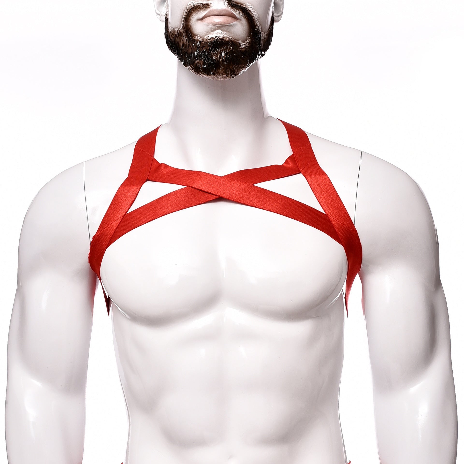 Image of Men’s Strong Nylon Body Chest Harness Belt Shoulder Support Suspender Strap Club Wear Costumes - red / One size - Sexy